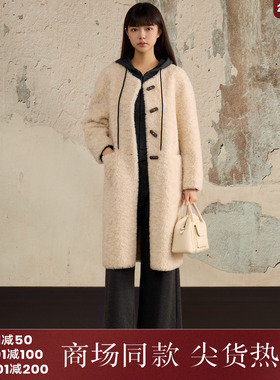 宅慧影西町村屋皮毛一体外套女2025新款颗粒绒长款上衣ZHAD10176