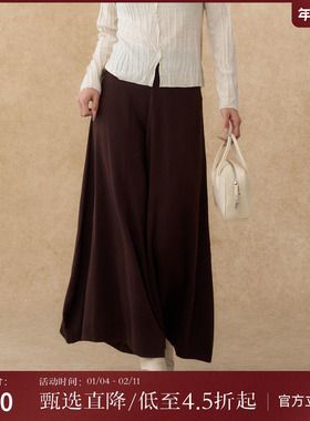 西町村屋宽松百搭九分阔腿裤女装秋冬新款休闲高腰裤子XH9D10312