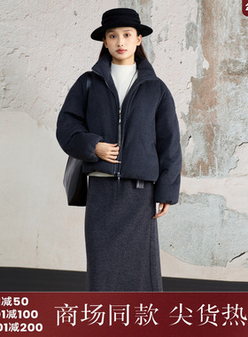 宅慧影西町村屋立领90鹅绒外套女2025冬新款绗缝鹅绒服ZHAD10623