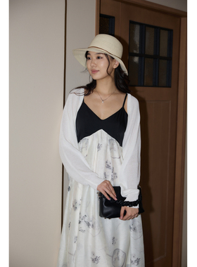 西町村屋度假风撞色吊带裙女装夏季新款法式气质连衣裙AB9404010