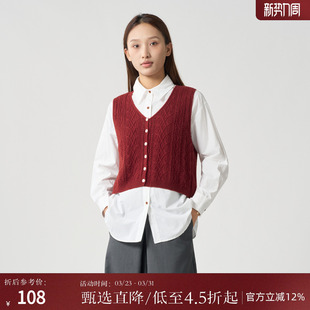 文艺简约休闲针织短款 新款 马甲HC8203278 马夹女秋季 西町村屋时尚