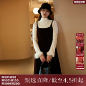 西町村屋时尚 复古丝绒羽毛两件套HD8602527 新款 套装 女2023秋冬季