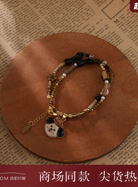 西町村屋可爱帽子小狗百搭项链