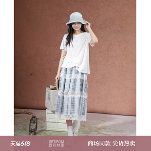 西町村屋设计感结构不规则短袖女装夏季新款休闲百搭T恤XHAB10027