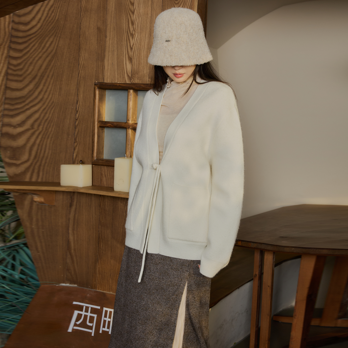 西町村屋国风慵懒宽松针织上衣