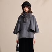 西町村屋千金感斗篷式 XAAD10959 含毛领 双面呢女装 韩系风外套