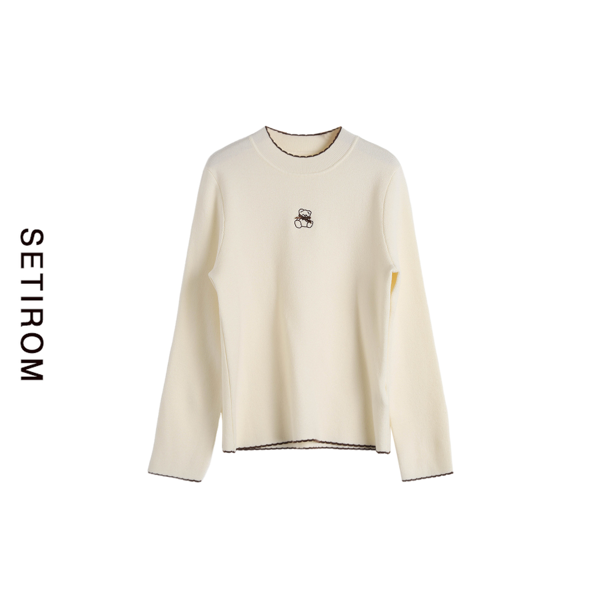 西町村屋亲子装半高领打底针织衫