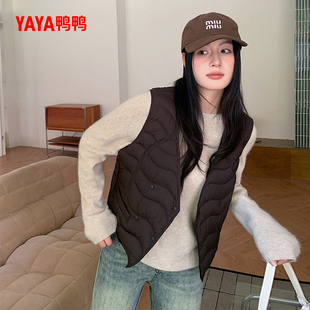 羽绒服马甲外穿内胆V领马夹轻薄百搭90鸭绒 韩版 鸭鸭2025冬季 新款