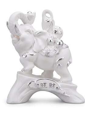 纯银大象摆件旺财吉祥如意家居办公室装饰礼品招财纳福工艺品摆设