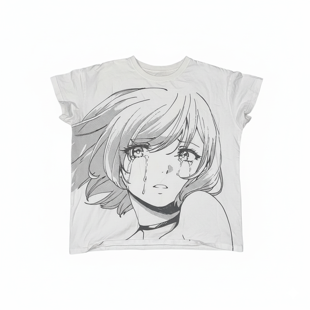 棱镜Prism 日系二次元动漫少女甜酷街头风复古Y2K女生短款T恤