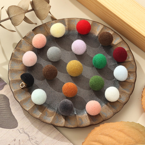 婉彩植绒半圆纽扣旗袍开衫小圆扣