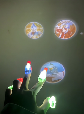 LED卡通表情发光投影手指灯儿童闪光玩具夜市地摊货源戒指灯发亮