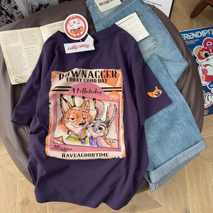 外贸清仓~撤回捡漏2025夏洋气印花短袖T恤女圆领正肩重磅纯棉上衣