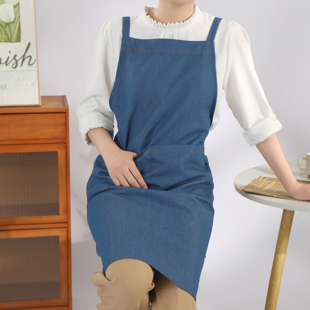 加厚牛仔工作围裙定制