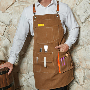 围裙防水美发师围腰logo定制理发店烫染师造型发型师工作服不沾发