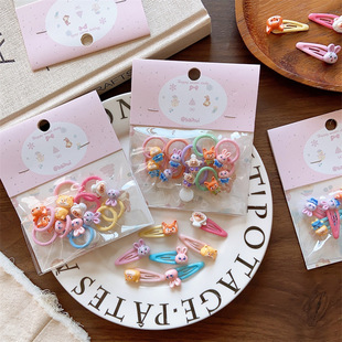 迷你小号宝宝发夹儿童新款可爱女童卡通人物袋装BB夹可爱拇指圈