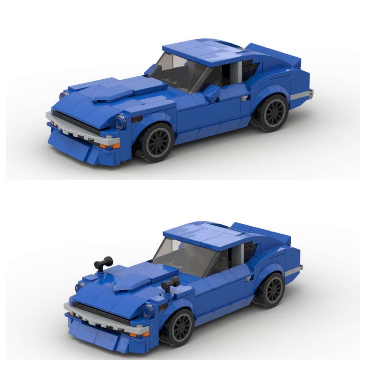 国产小颗粒MOC塑料积木日产Fairlady 恶魔Z赛车创意模型儿童玩具