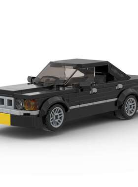 MOC国产小颗粒塑料积木speed系列宝马E34复古赛车跑车儿童DIY玩具