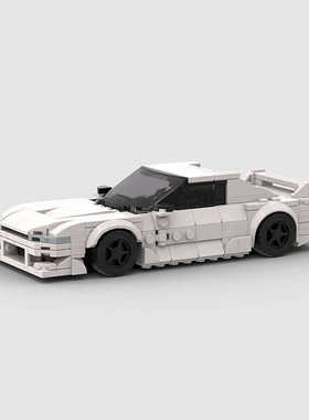 MOC国产小颗粒积木创意speed 8格跑车日系Supra S14赛车儿童玩具