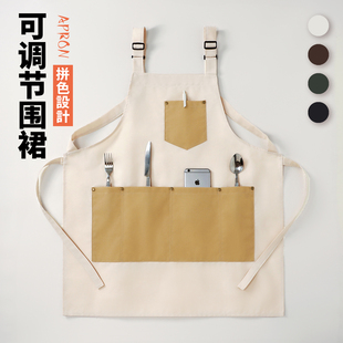 甜品店工作服围裙厨房家用大人餐饮上班专用2025新款 定制logo印字