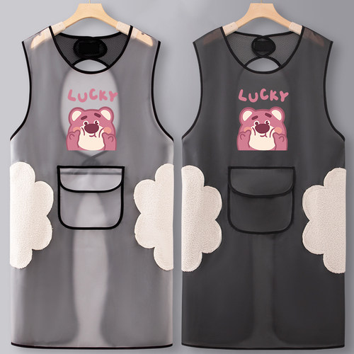 坎肩围裙透明防水工作服女