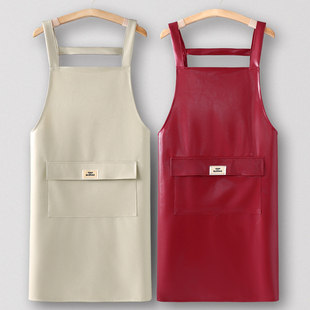 围裙烘焙厨房家用PU工作服防尘防水防油定制logo印字餐饮上班专用