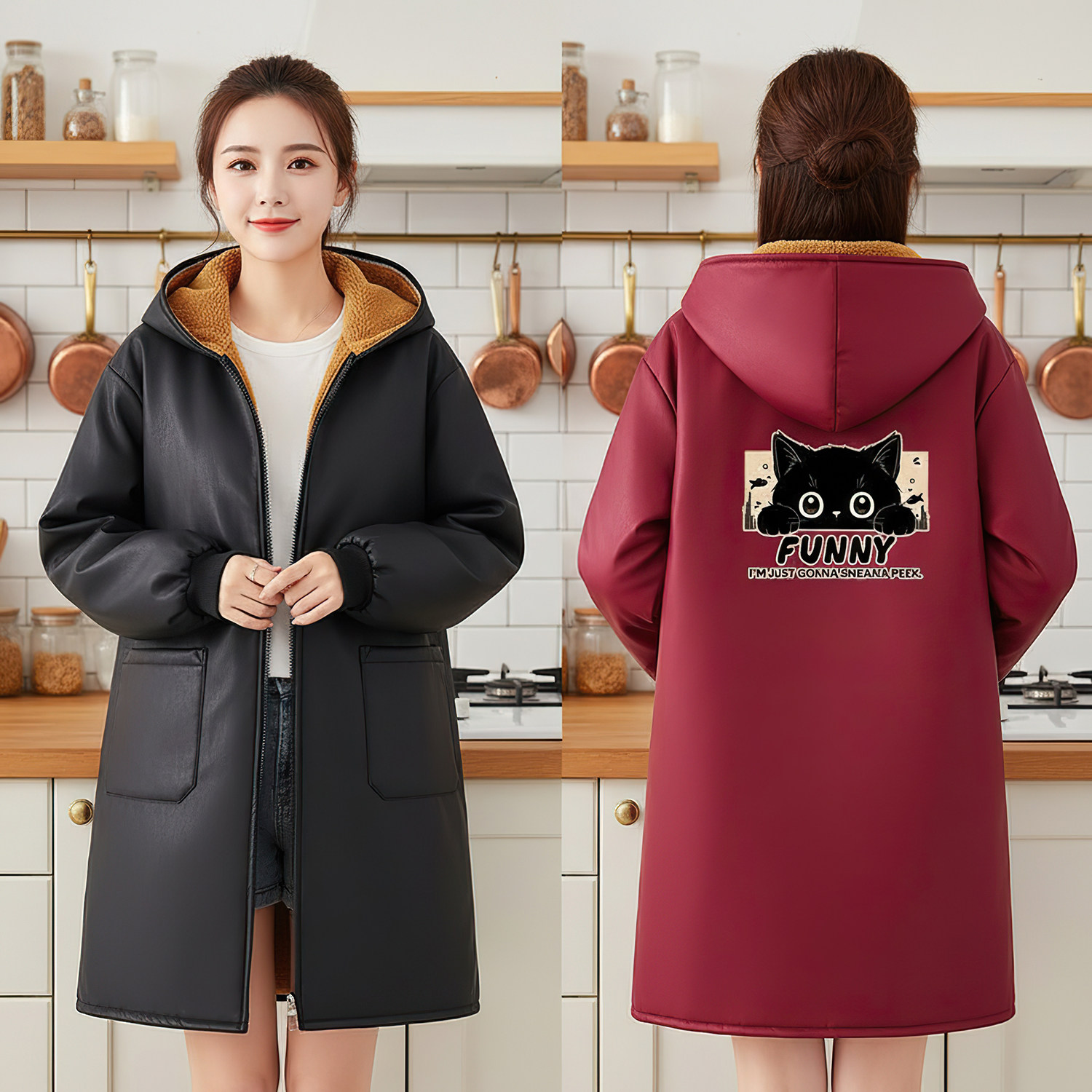 防水防油冬季罩衣女新款围裙