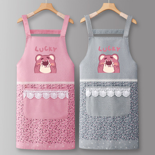 围裙厨房家用纯棉2025新款 网红餐饮专用做饭定制logo印字工作服女