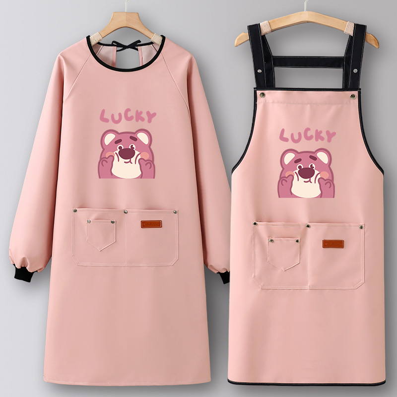 PU皮罩衣大人围裙厨房家用2025新款防油防水定制做饭炒菜工作服女