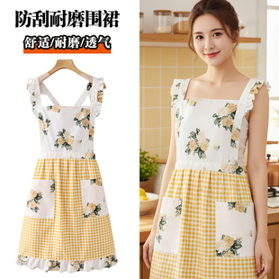 园艺围裙厨房家用炒菜做饭2026新款餐饮上班专用理发纯棉工作服女
