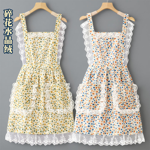 公主风围裙美甲师工作服女