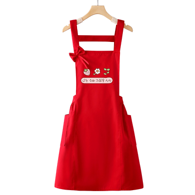 可定制logo印字防水围裙工作服女