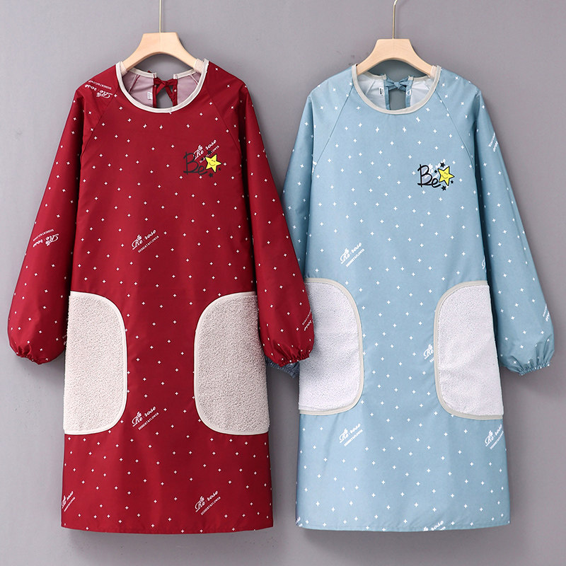 2026新款围裙女士家用厨房日韩系长袖罩衣防水防油网红同款工作服