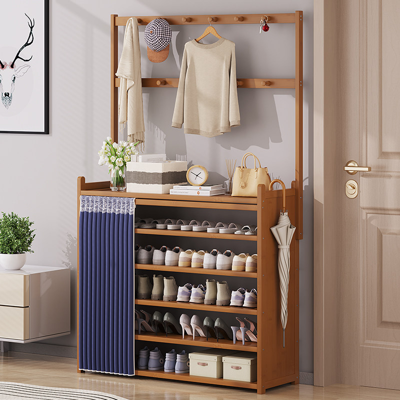家用门口入户鞋架一体衣帽架多功能挂衣鞋柜鞋帽家室内外新款2025