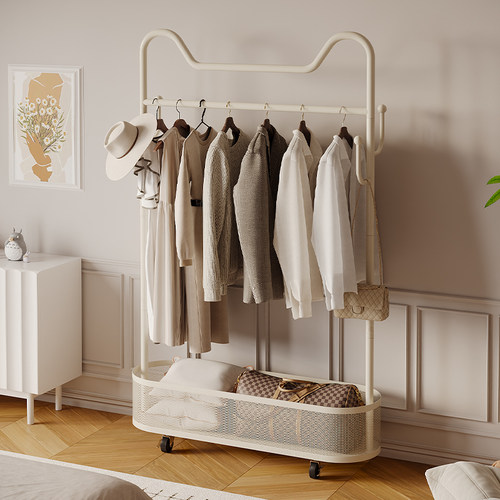 简易衣帽架可移动晾衣架落地室内房间挂衣架子家用卧室衣服收纳架