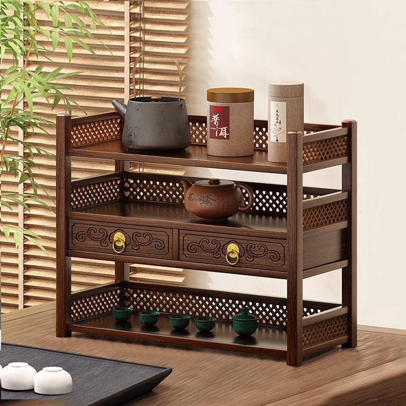 竹中生智多层实木杯架