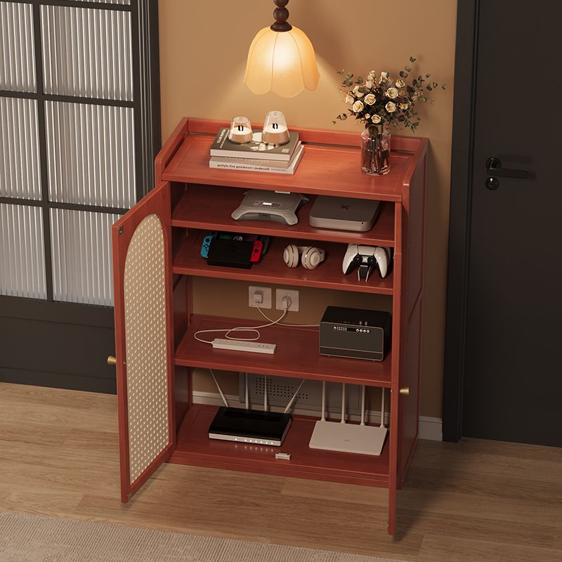 wifi路由器收纳盒电视机顶盒桌面置物架隐藏电线插座无线整理架子