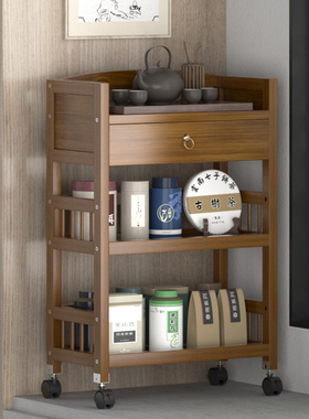 书架置物架落地带轮楠竹家用桌面收纳可移动阅读简易书柜放书柜子