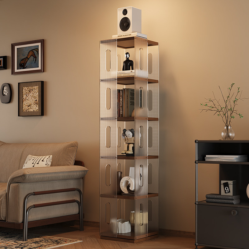 旋转书架亚克力小户型不占空间儿童置物柜子落地拐角书柜2025新款,住宅家具,旋转书架,淘宝优惠券,粉丝福利购,淘宝优惠卷