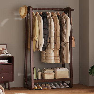 实木落地衣帽架防滑稳固承重