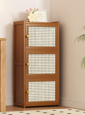 美式书柜楼梯下斜角置物架高窄立柜杂志电视柜旁边竹书架客厅组合