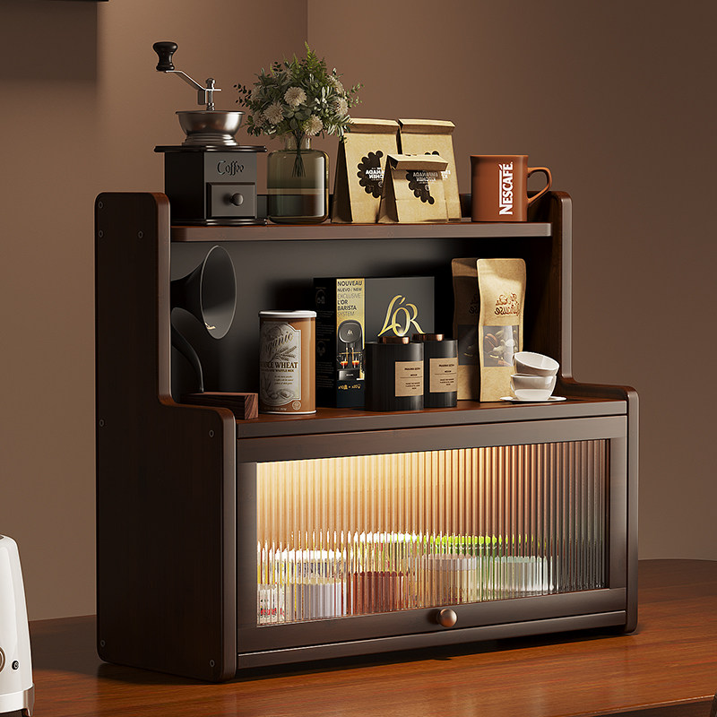 餐桌台面杯子水杯收纳架茶杯置物架多层防尘杯柜中古马克杯展示柜