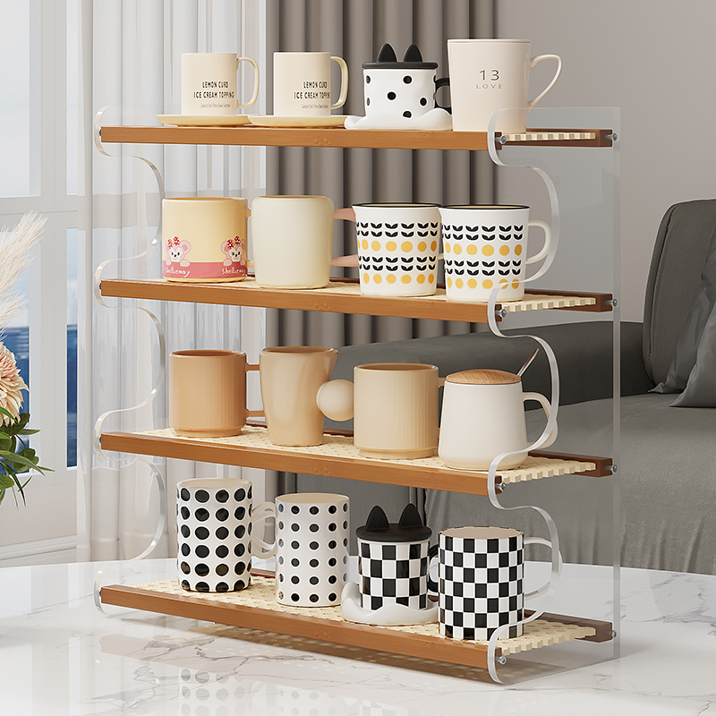 特别好看的杯子架水杯沥水架咖啡杯收纳架餐桌面放杯子置物架多层