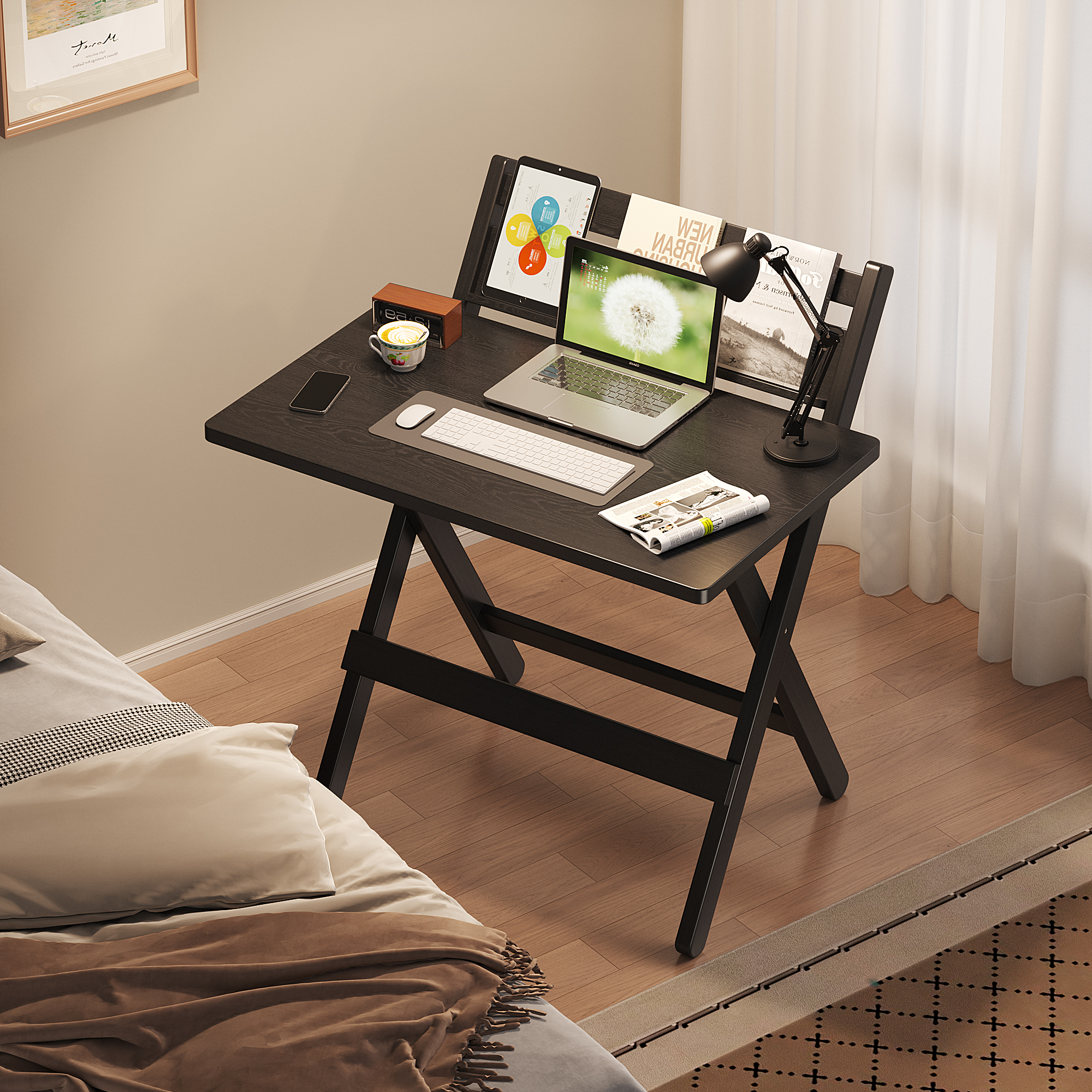 小户型卧室床边桌可移动电脑桌