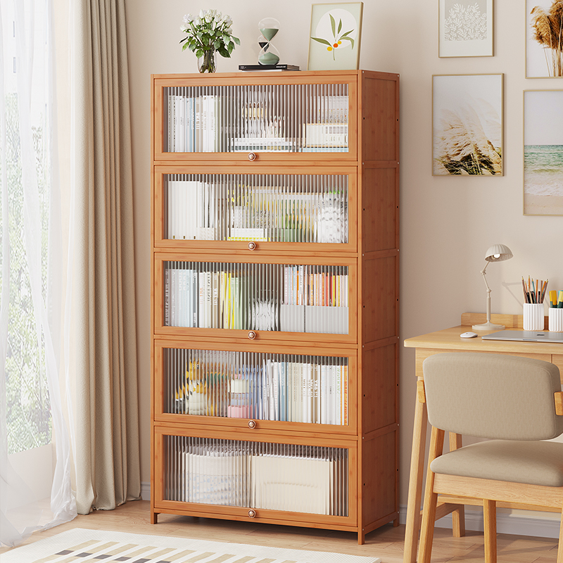 多层落地书架儿童展示架客厅靠墙收纳架新款2025复古书柜置物架子