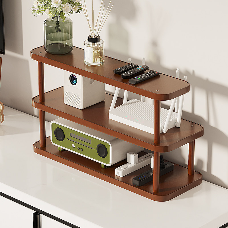 路由器多功能收纳架客厅插板电视机顶盒放置架WiFi光猫置物架多层