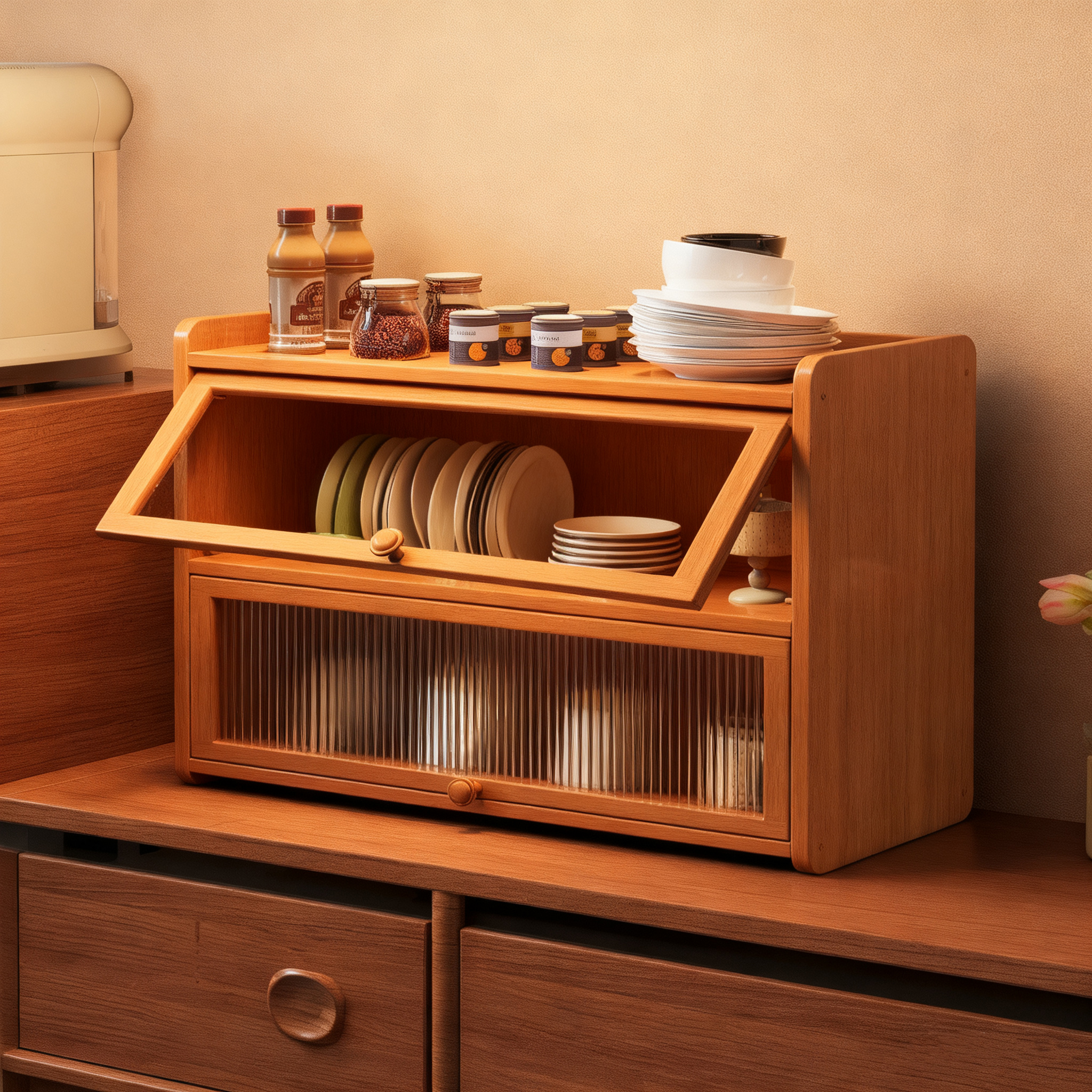 桌面置物架杯子收纳架餐桌台面水杯咖啡杯茶杯桌上小型防尘储物柜