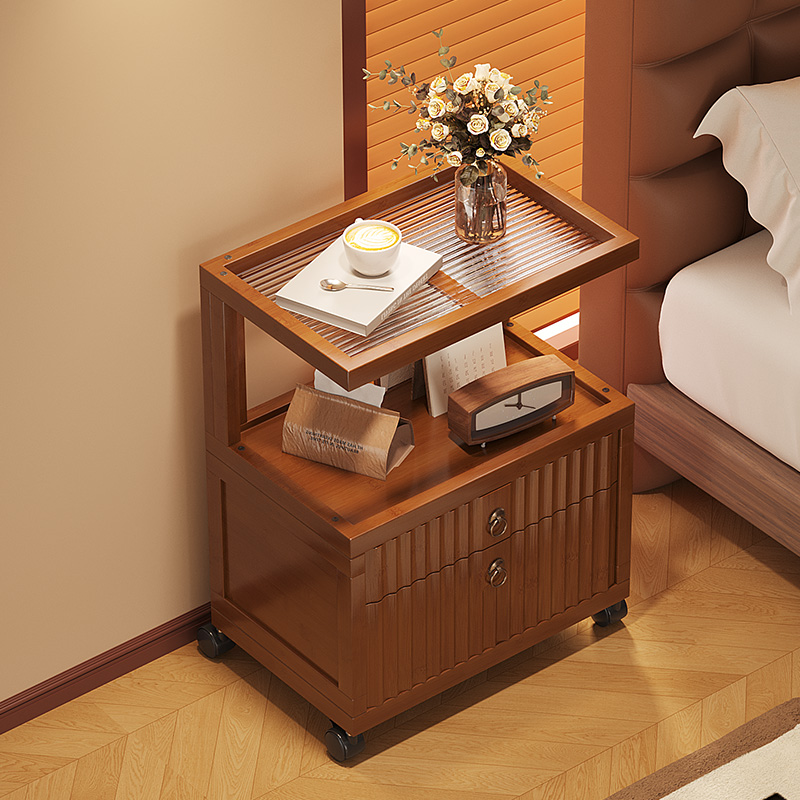 竹中生智带轮移动床头柜