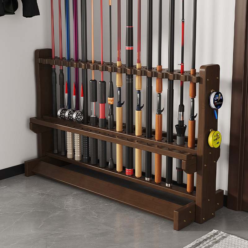 鱼竿架子家用高端落地手杆路亚竿收纳架渔具店货架渔具鱼杆展示架