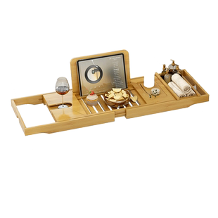 浴缸置物架伸缩多功能卫生间泡澡浴室架子上手机楠竹网红收纳支架